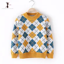 Двойной 11 брендовая оригинальная осень-зима решетки хлопковая одежда для мальчиков модный свитер, раздел-одежда для детей; свитеры первоначальная 3281