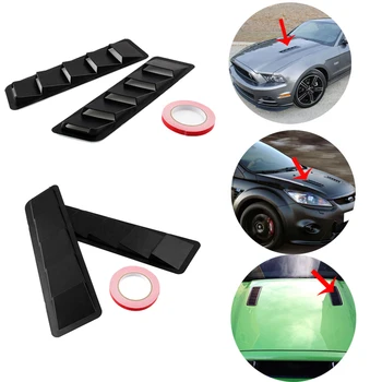 

2Pcs/Set Universal Refit ABS Plastic Car Hood Air Intake Panel Scoop Bonnet Hood Vent Louver Cooling Panel Trim Matte Black 2018