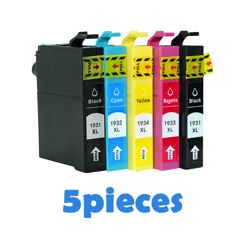 

5pcs Compatible Ink cartridges For Epson T1931 T1932 T1933 T1934 For Epson Workforce WF-2521 WF-2531NF WF-2541 Inkjet printers