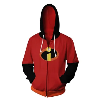 

The Incredibles 2 costume Mr. Incredible Sweatshirt Cosplay men women Anime Sweatshirt zipper Cartoon hooded sweater