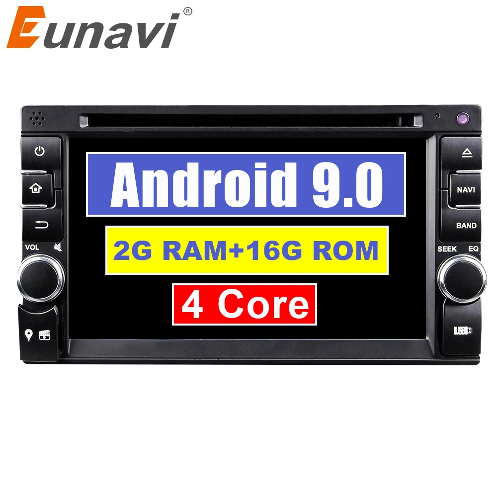 Eunavi 4 ядра универсальное 2 диновое Android 9,0 Автомобиль Радио dvd мультимедиа плеер Емкостный Сенсорный экран Аудио Стерео gps навигации