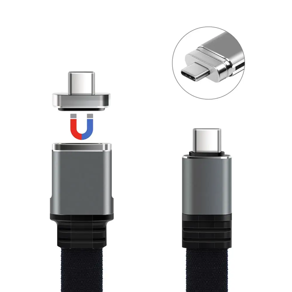 Новинка, 20 контактов, магнитный USB C кабель, 120 см, Магнитный адаптер, USB C 3,1, type-C, USB C 3,1, 5A, 60 Вт, быстрая зарядка