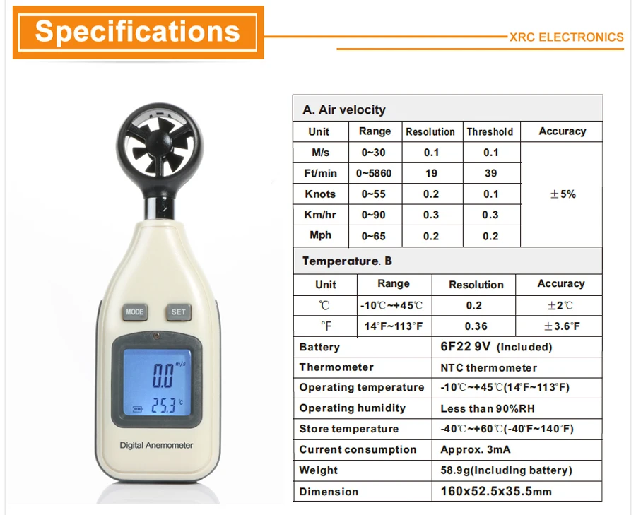 Anemometer GM816A 05