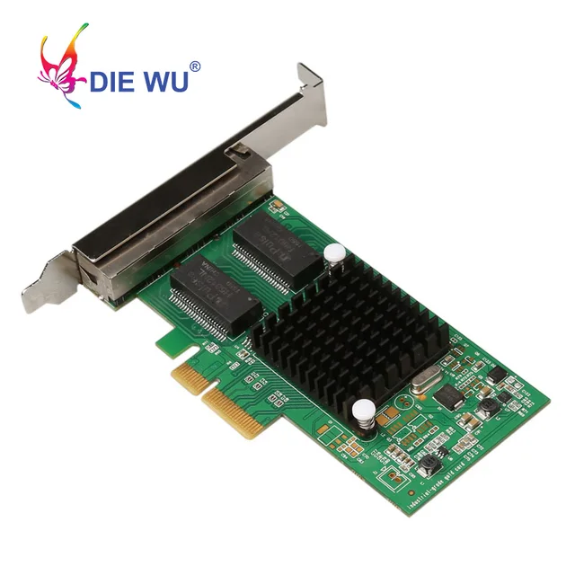 Четырехпортовая гигабитная сетевая карта PCI Express с чипом Сетевой адаптер Intel I350 10/100/1000 Мбит/с 4
