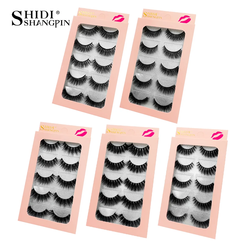 

SHIDISHANGPIN Mink Lashes 3D Mink Eyelashes False Eyelashes 5 Pairs Natural Eyelashes Strip Eyelash 3d False Lashes Makeup Kit