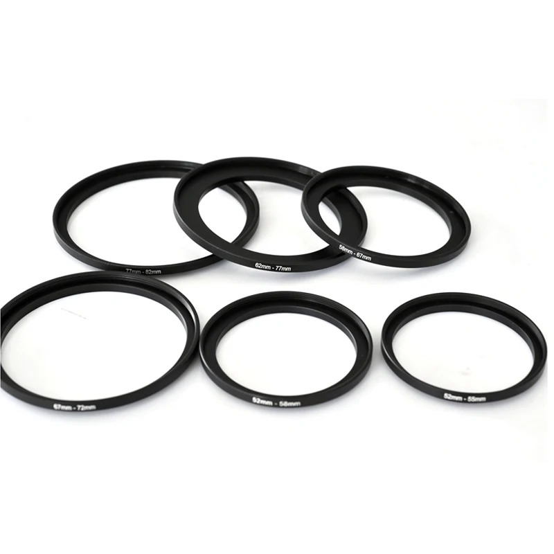 40.5-62 55-67 55-72 55-77 58-67 58-72 58-77 62-72 62-77 67-77mm Metal Step Up Rings Lens Adapter Filter Set