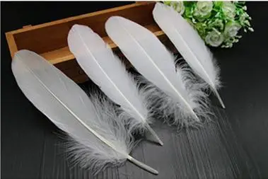 Смешанные цвета 50 шт гусиный Feathers15-20cm гусиное перо сценический шлейф Ловец снов промытый гусиный пух пушистый шлейф для свадьбы - Цвет: 50pcs white