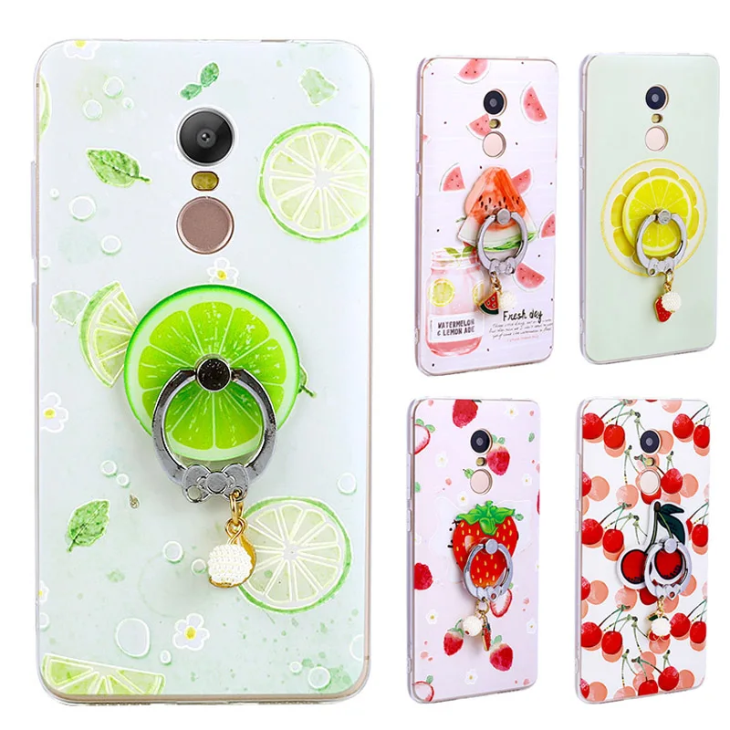 

3D Case For Xiaomi Redmi 5 plus Case Cover Silicone Ring Cute Cover For Xiaomi redmi 5 plus Case Redmi 5 plus fundas Fruit 100%