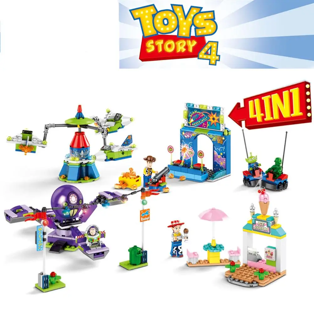 Cena 4 sztuk toy story 4 parku rozrywki zestaw bloku woody buzz astral klocki do zabawy dla dzieci