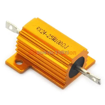 

(2 pcs/lot) 100 OHM 25W Wirewound Aluminum Housed Resistor, 25 Watts.