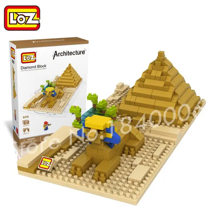 

330pcs LOZ The Sphinx and Pyramid Egypt Model Nano World Architecture Britain 3D Diamond Building Blocks Action Figure Toys