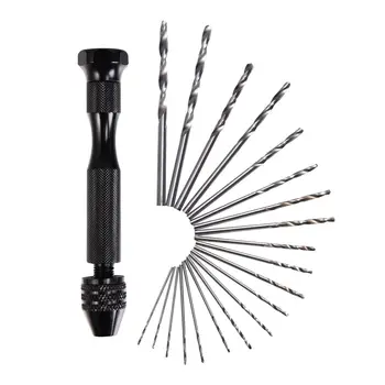 

21 Pieces Twist Drill Bits Precision Pin Vise Mini Hand Drill Bit Set Rotary Tools
