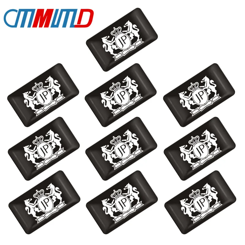 

Car Styling 10pcs 3D Epoxy Sticker JP junction produce Emblem Badge decoration Decal for Volvo JEEP Dodge Mercedes BMW Mustang