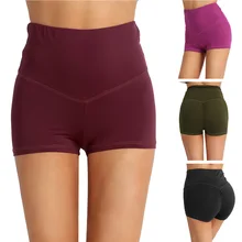 DPOIS женские шорты для йоги, брюки, спортивная одежда для женщин, для спортзала, обтягивающие дышащие шорты с рюшами сзади, спортивные пляжные шорты с рюшами