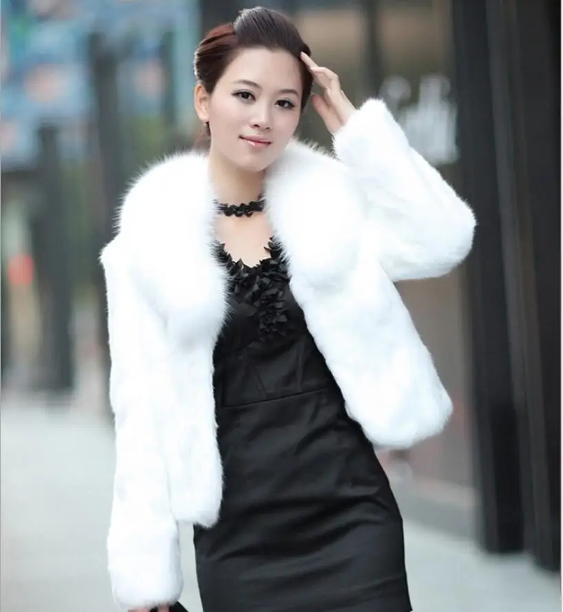Imitation Nouvelle Manteau Court Blanc Minceur De Slim 2018 Version noir D'hiver Velours Automne Coréenne Et Renard La Fourrure H1xtwqfIt