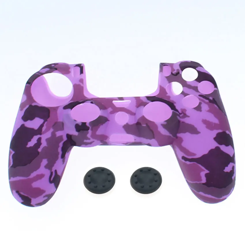 YuXi мягкий силиконовый резиновый чехол для Play Station Dualshock 4 PS4 DS4 Pro тонкий контроллер кожи+ ДЖОЙСТИК ручки крышки - Цвет: F