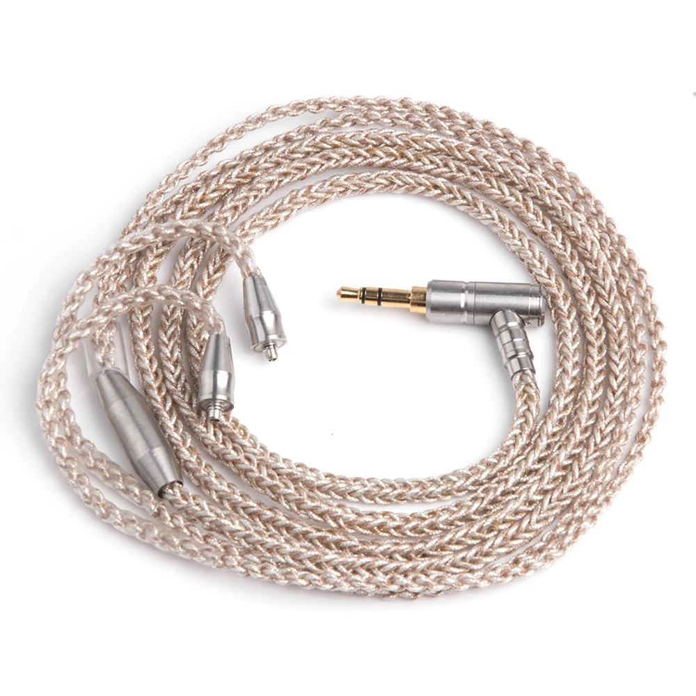 

Wooeasy 8 Core Gold Plated Cable 3.5mm Gold Cable With MMCX Connector For LZ A3 A4 DQSM VT Earphone FSX-007