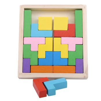 

1 set of puzzle rainbow jigsaw puzzle DIY wooden puzzle children's educational toys give children the best early education gift