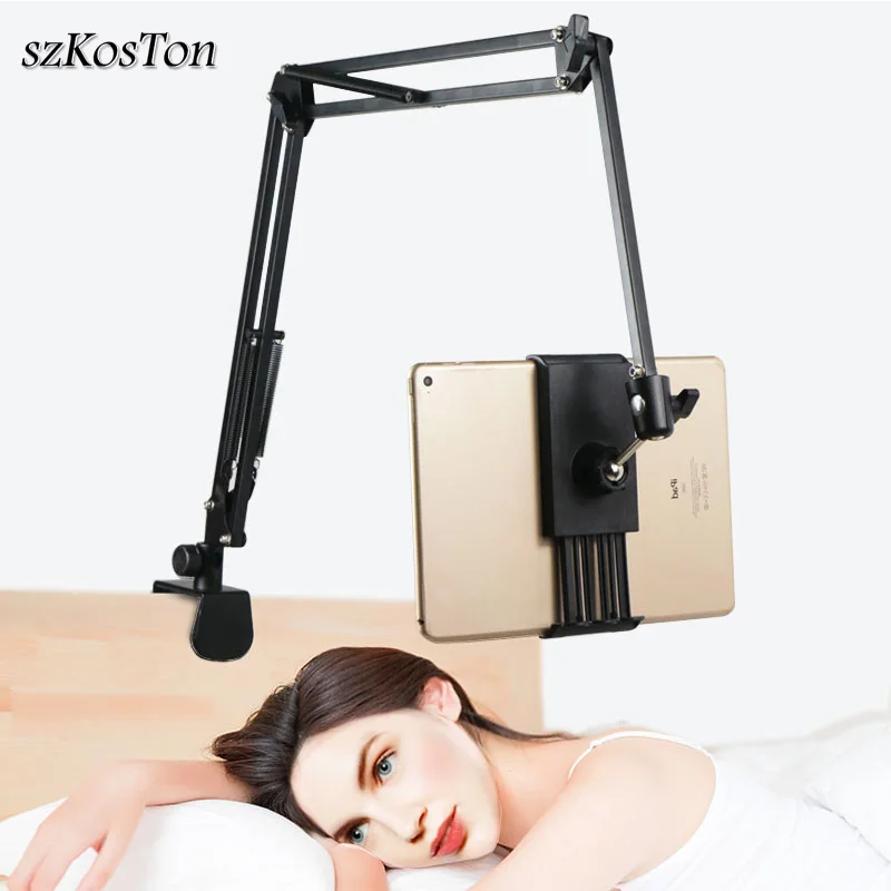 

Flexible Strong Arm Tablet PC Stand Support 4 to 10.6 inch Tablets Screen 360 Rotating Bed Desktop Tablet Holder For iPhone iPad