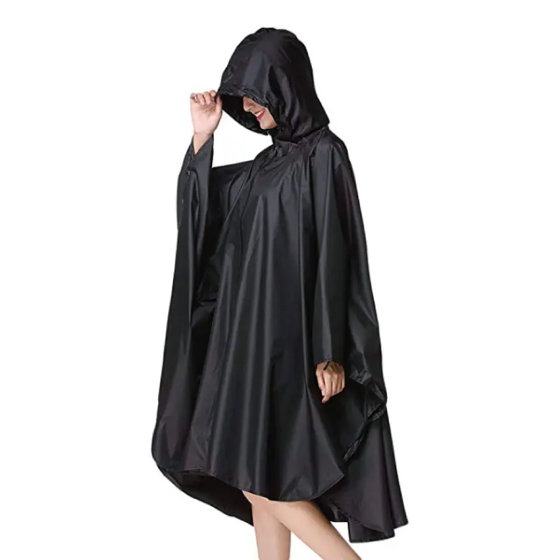 Cena Czarny trencz fashion Style z kapturem kobiety mężczyźni unisex płaszcz przeciwdeszczowy Outdoor poncho przeciwdeszczowe wodoodporny płaszcz przeciwdeszczowy 3 kolory odzież przeciwdeszczowa