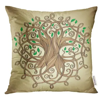 

Throw Pillow Cover Knot Amazing Tree Life The Pattern Leaves Roots Pillow Case Home Square Pillowcase