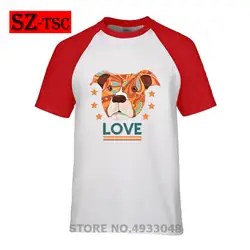 2019 summen 100% хлопок Pitbull Love принт повседневные мужские футболки с круглым вырезом Модные мужские топы Мужские футболки с коротким рукавом