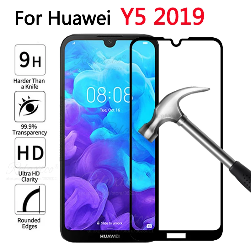 Полное покрытие из закаленного стекла для huawei Y5 Защитное стекло для экрана huawei huawey Y5 AMN-LX1 y 5 защитная пленка