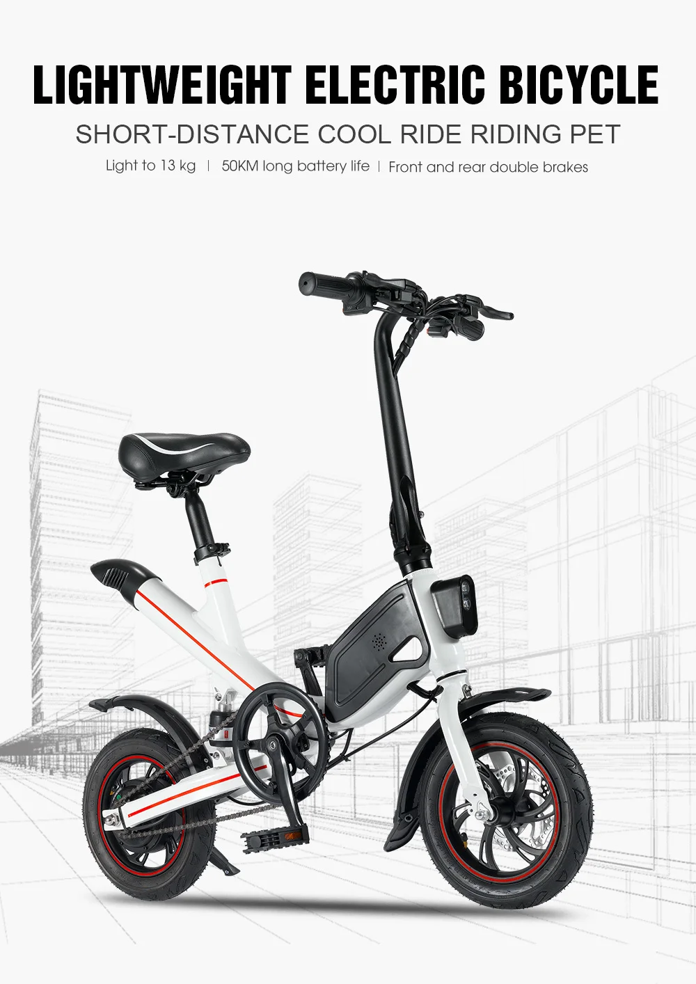 Top LOVELION Janobike Folding Electric Bicycle Lithium Battery Moped Mini Adult Battery Car Men And Women Small Electric Car 7