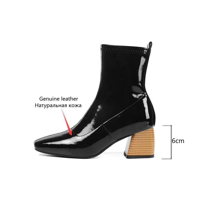 

TXCNMB 2019 winter high Heels Women Ankle Boots Genuine leather Top Quality Chelsea Boots Party Shoes Woman wedding