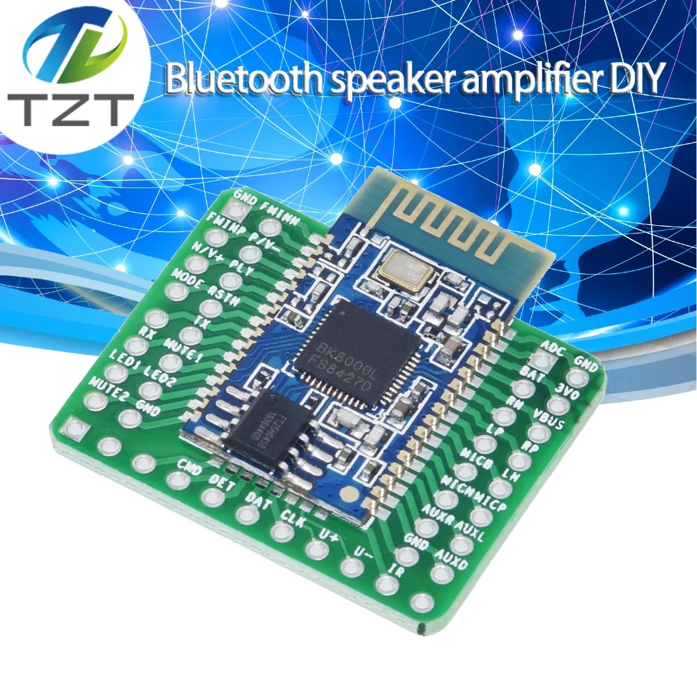 

TZT Bluetooth Stereo Audio Module Transmission BK8000L AT Commands SPP Bluetooth Speaker Amplifier DIY