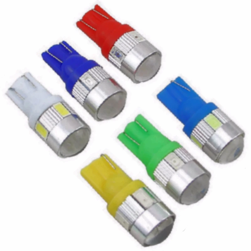 

T10 194 W5W 6 SMD 5630 5730 LED Light Bulb High power led car parking Fog light auto marker light yellow red blue white green