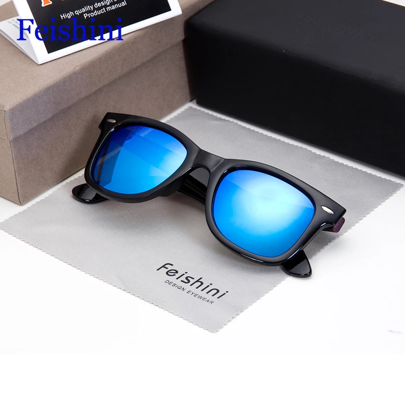 FEISHINI High Quality COOL Sunglasses Men Polarized,High Elastic Classic Star Style Rivet Glasses Women Polaroid Original BOX
