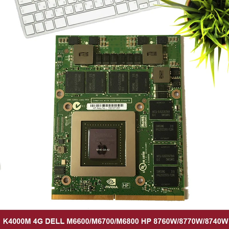 K4000M K4000 Видео Vga Графическая карта 4G N14E-Q3-A2 5DGTT для DELL M6600 M6700 M6800 hp 8760 Вт 8770 Вт 8740 Вт полностью протестирована