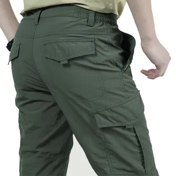 

Summer Thin Breathable Multi-pocket Large Size Training Pant Men Outdoor Climbing Riding Fishing Quick Dry Overalls Long Trouser