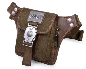 

Canvas waist bag men's fashion multi-functional pockets Leisure Picnic Phone bag Toolkit Vintage Package