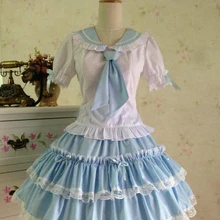 Летнее платье костюм принцессы для косплея короткое платье для девочек средневековая готика платье школьная форма в стиле моряка костюмы на Хэллоуин для женщин