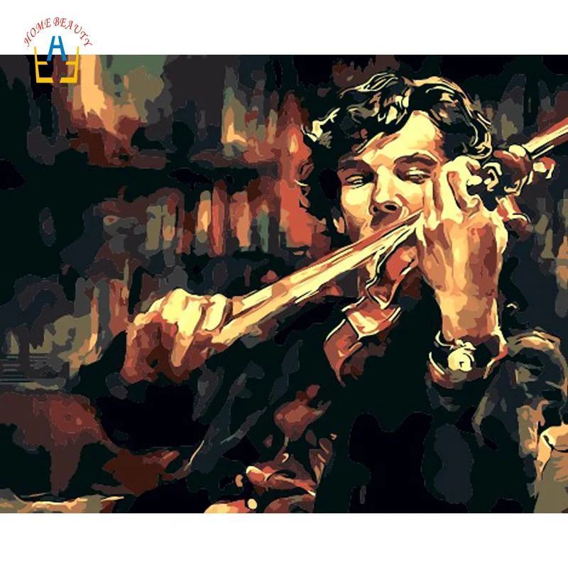

Sherlock paintings by numbers hand-painted modular pictures on the wall drawing by numbers on canvas home decoration WYA171