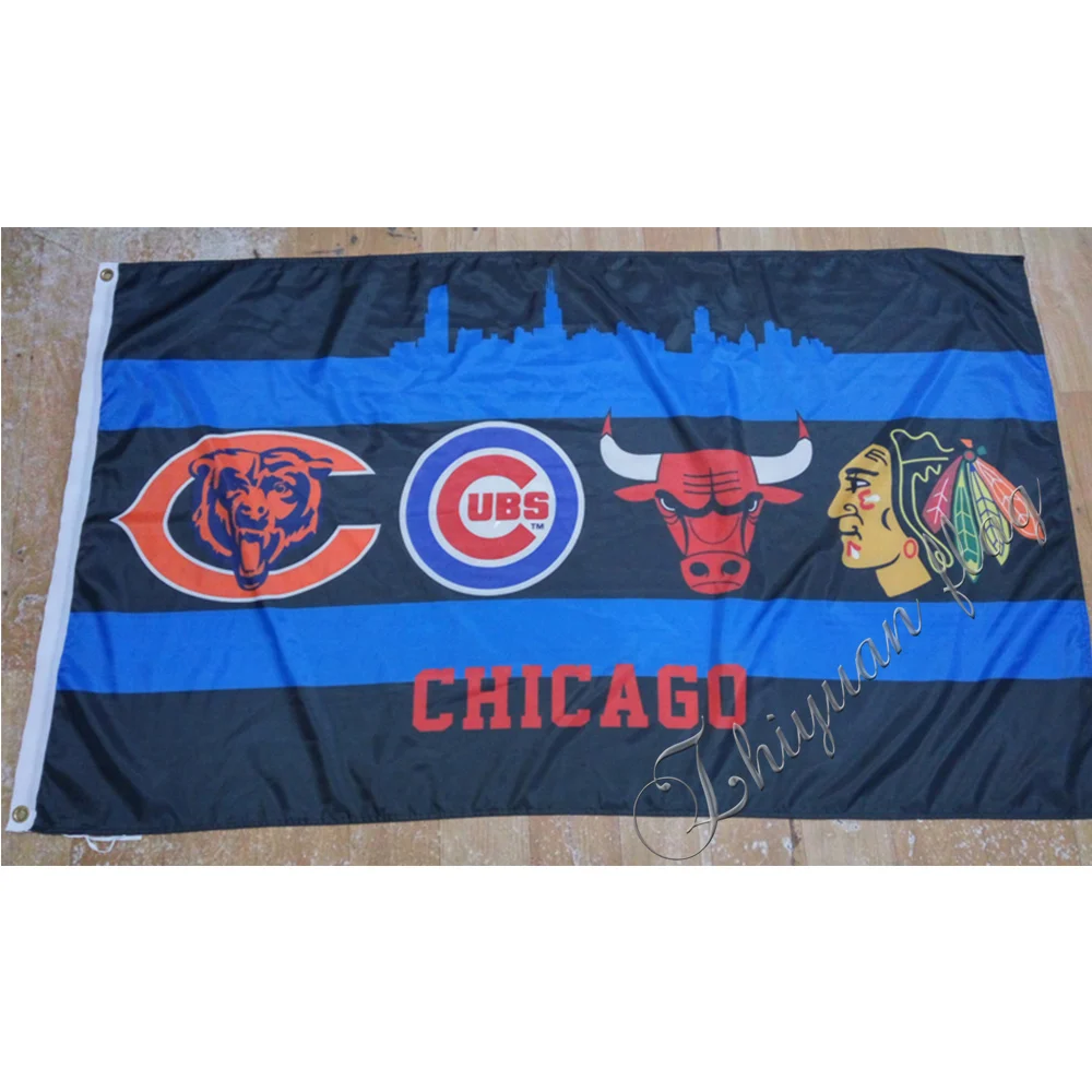 2016 Chicago Bears Chicago cubs Chicago Bulls Chicago Blackhawks Large