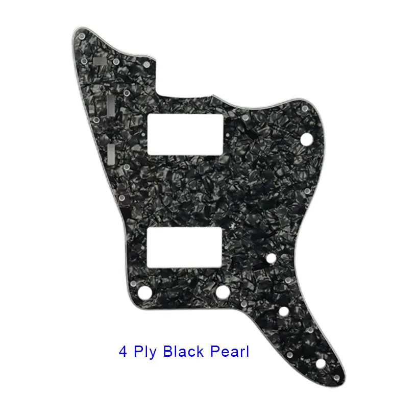 4Ply Black Pearl Pleroo Custom Guitar Parts- For USA\Mexico Fd Jazzmaster style Guitar pickguard With PAF Humbucker Scratch Plate Replacement - Цвет: 4Ply Black Pearl