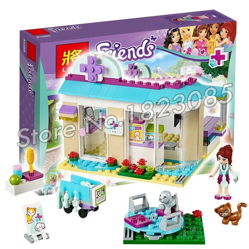 207pcs font b New b font 79165 Friends Series Vet Clinic Model Building Brick Blocks Educational
