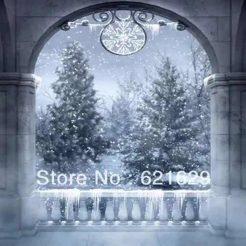 Charming snow scene 8 x8 CP Computer painted Scenic Photography Background font b Photo b font