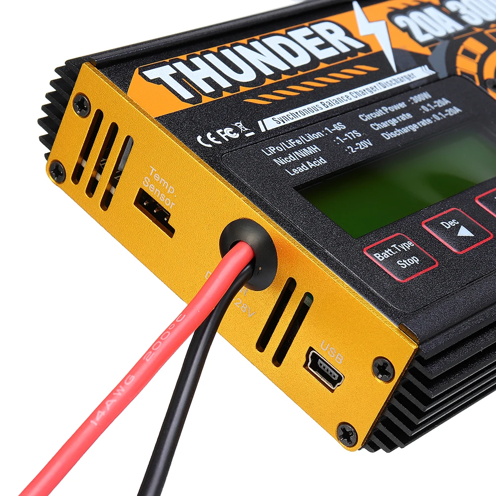 HOTA Thunder 300 Вт 20A DC баланс зарядное устройство Dis зарядное устройство для LiPo NiCd PB батареи