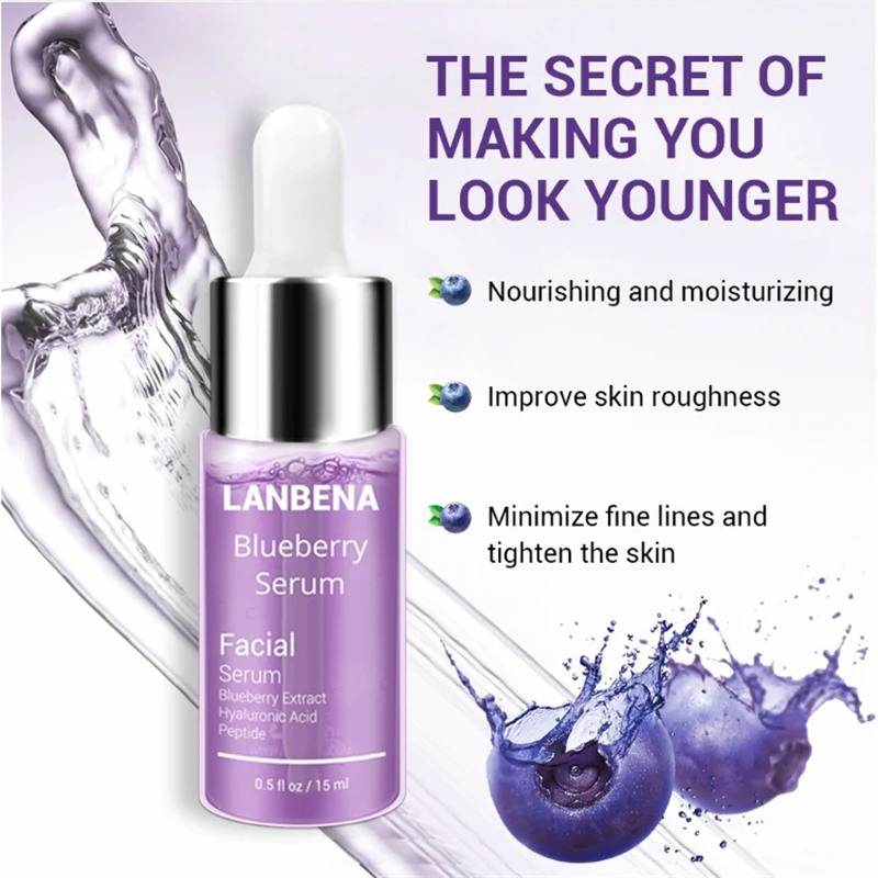 LANBENA Blueberry Hyaluronic Acid Serum Essence Oil Moisturizing Reduces Fine lines Whitening Anti-Aging Anti Wrinkle Skin Care LANBENA Blueberry Hyaluronic Acid Serum Essence Oil Moisturizing Reduces Fine lines Whitening Anti-Aging Anti Wrinkle Skin Care