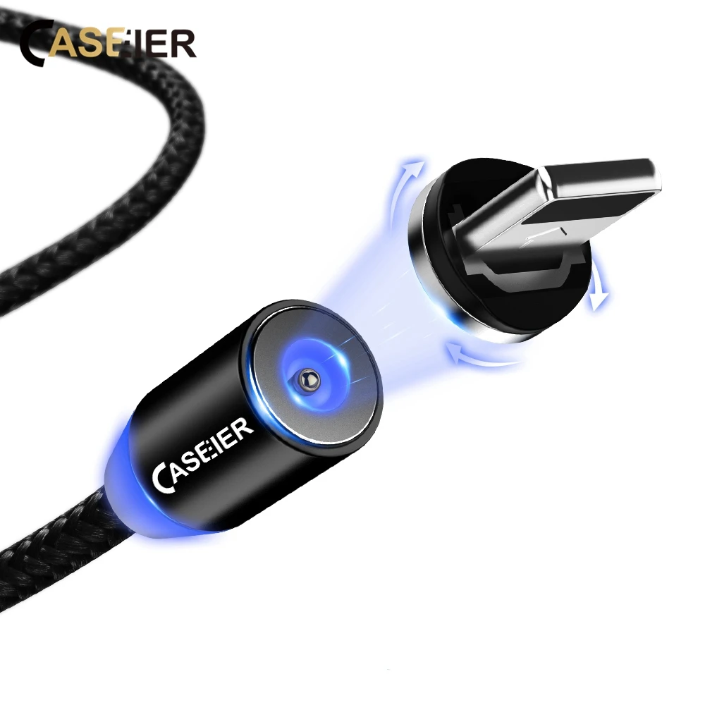  CASEIER Магнитный кабель USB для iPhone Магнит Plug & Тип C & Micro USB Порты и разъёмы и быстрый USB кабель для зарядки kabel для samsung Xiaomi 