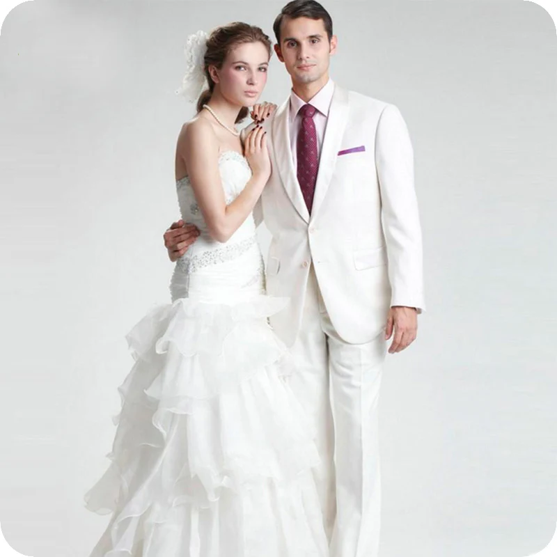 Blanco Para Hombres Trajes De Boda Chal Solapa A Medida Trajes Slim Formal Mejor Hombre De Chaqueta 2 Piezas Terno Masculino Trajes Aliexpress