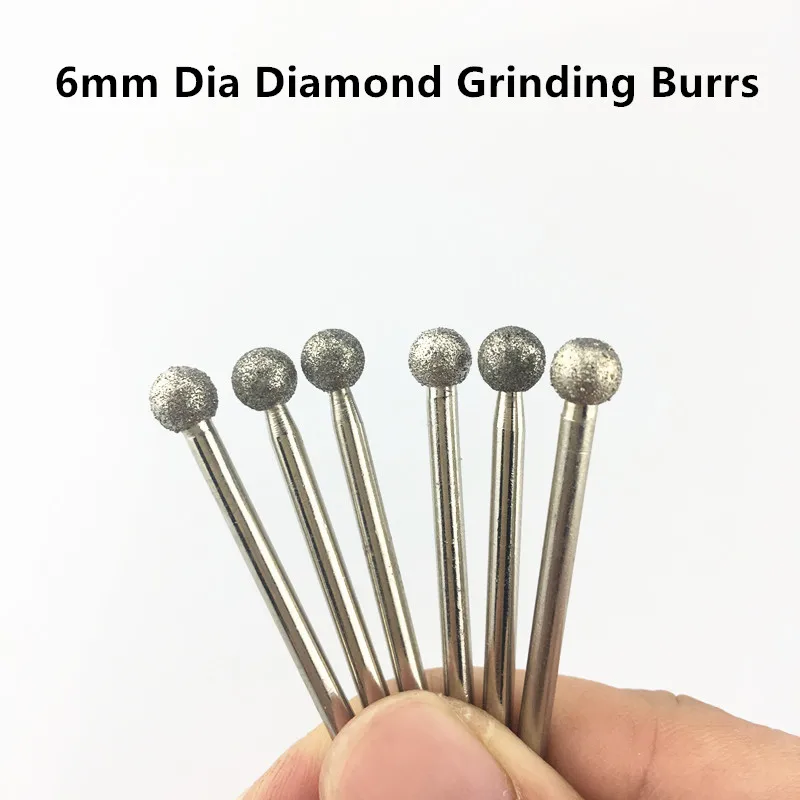 

Jrealmer Promotion 30pcs Dia 6.0mm round Diamond Burrs Bur Dremel Rotary Tool Dental Power Tools on Rock, Jewelry