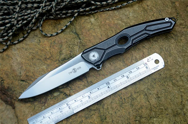 Нож twosun TS28 D2 лезвие раза TitaniumHandle с отверстием охотничий нож выживания EDC инструмент для коллекции