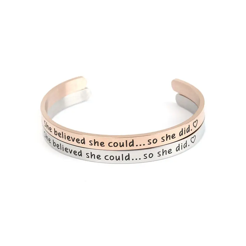 

1 PC Trendy Titanium Steel Open Cuff Bangles Bracelets Round Gold Silver Simple Bracelet For Women Jewelry Gifts 15.5cm Long