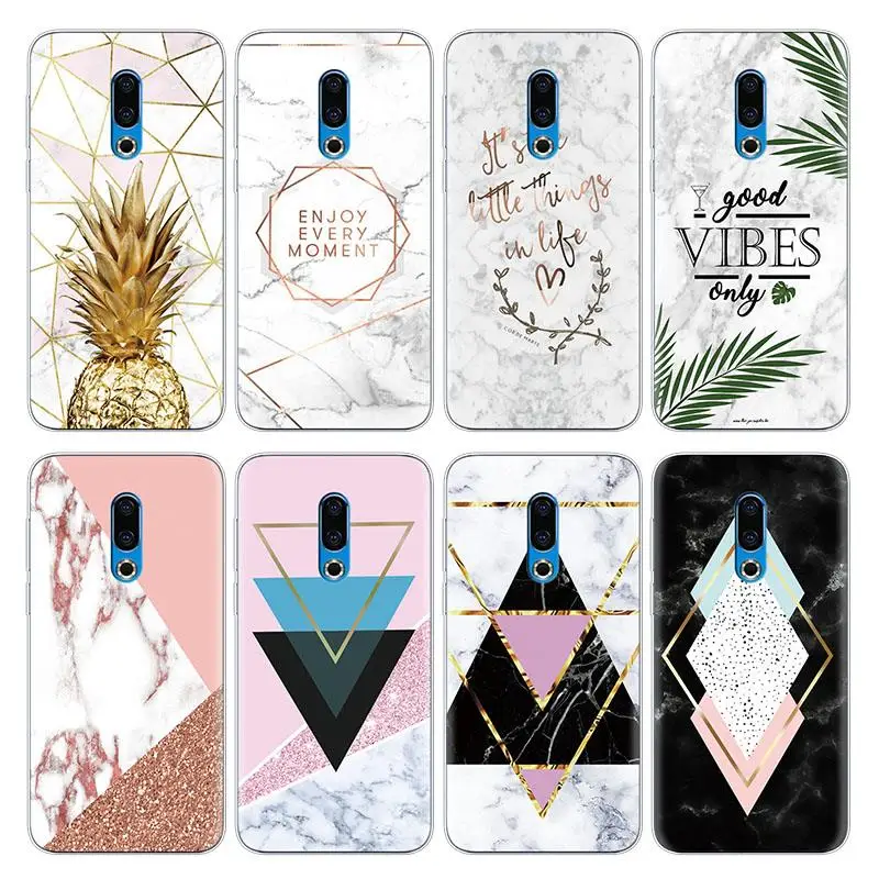 

Marble Soft TPU Funda For Meizu Meilan 15 Lite U10 3S M2 M3 Max M5 M5S M6 M6S M6T MX6 Pro 6 7 Note Geometric Luxury Cover Case