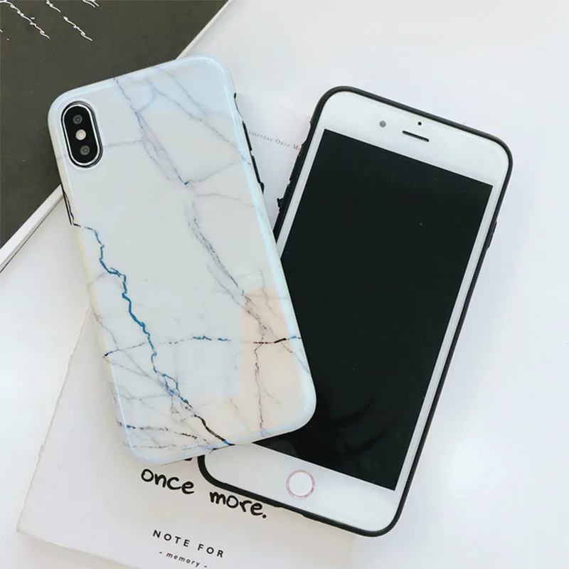 Charm Marble Granite Stone Pattern Soft TPU Phone Cover Back Case for Apple iPhone X XR XS Max 6/6s 7 8 plus Fundas Coque Capa | Мобильные